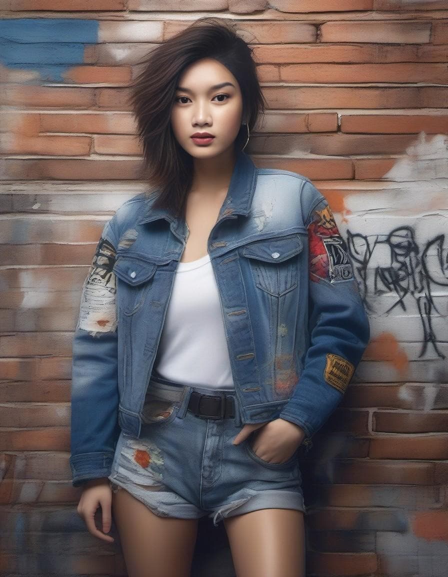AI generated: (masterpiece:1.3), hyperrealistic rendering, high fashion illustration, Vogue magazine style, grunge...
