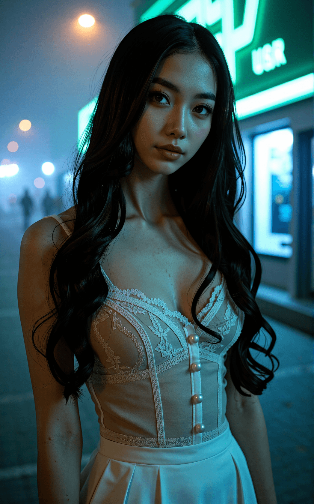 AI generated: A cinematic portrait of a young woman in soft, moody light, echoing a dramatic Instagram aesthetic c...