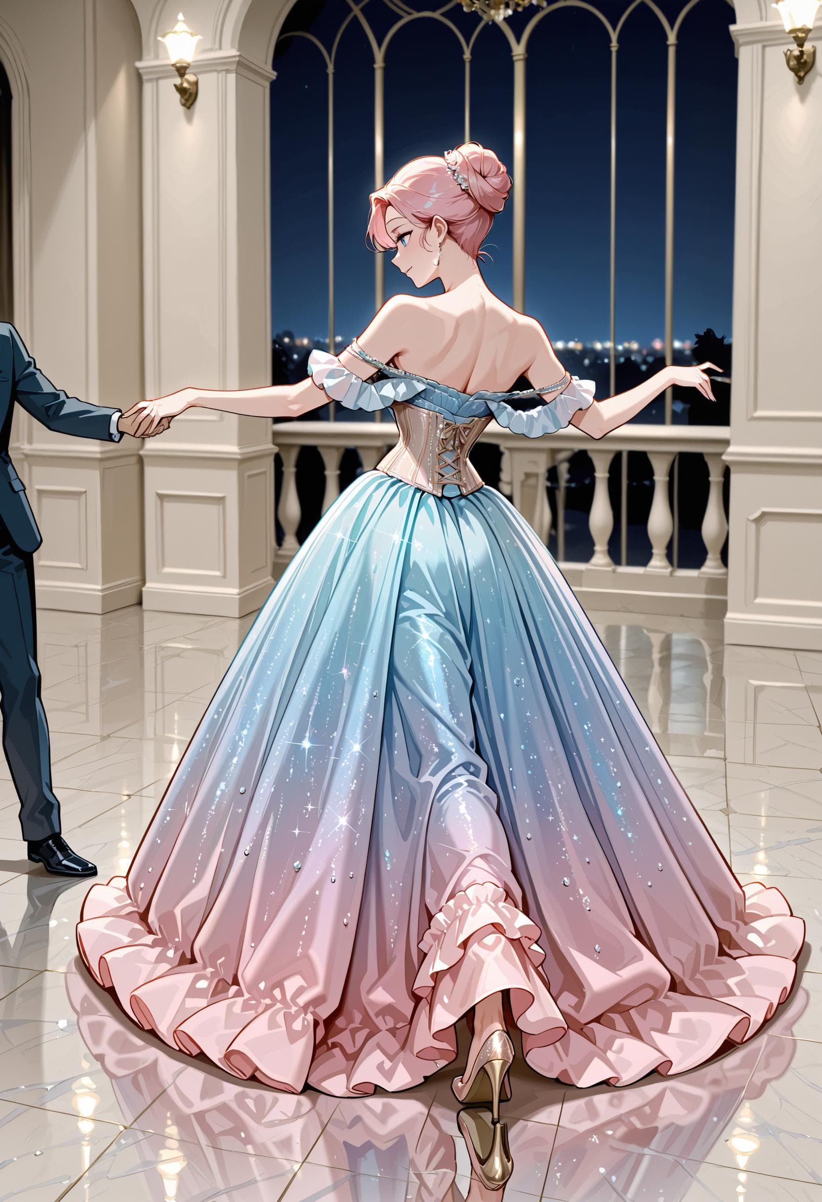 Gradient Glitter Gown