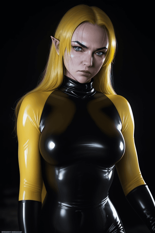 AI generated: Prompt: RAW photo, low key, cinematic composition, Middle earth, kill bill,  beautiful girl, rim lig...