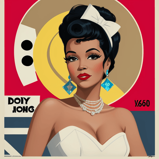 AI generated: Contemporary painting of dorthy dandridge, dressed in fashionable clothes, glamour, creative, poster...
