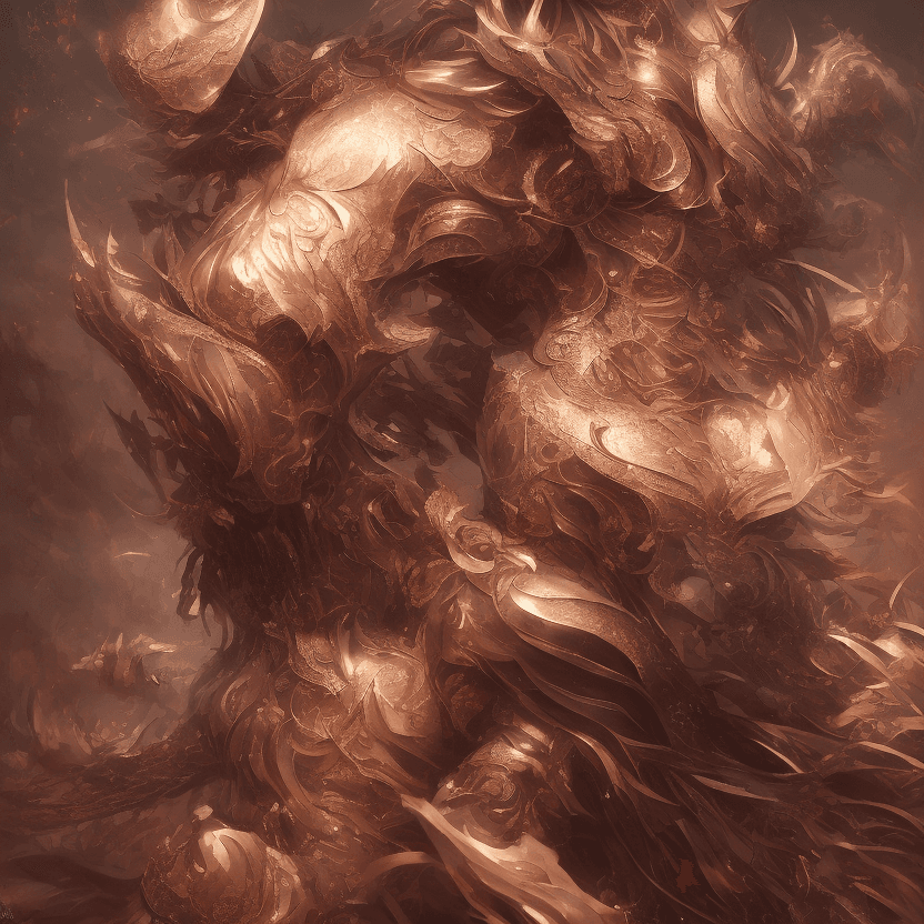 AI generated: an image with a character on an island, in the style of kawacy, dark bronze and red, luminous brushw...