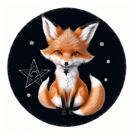 AI generated: little cute fox with pentagram --niji