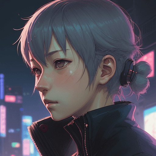 AI generated: snthwve style| portrait of an anime Ghibli Akihiko Yoshida style| woman| cyberpunk| synthwave| sci f...