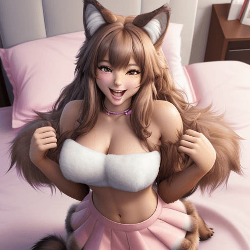 AI generated: , (((best quality))), solo, standing, (from above), (upper body focus), (furry), wolf ears, long hai...