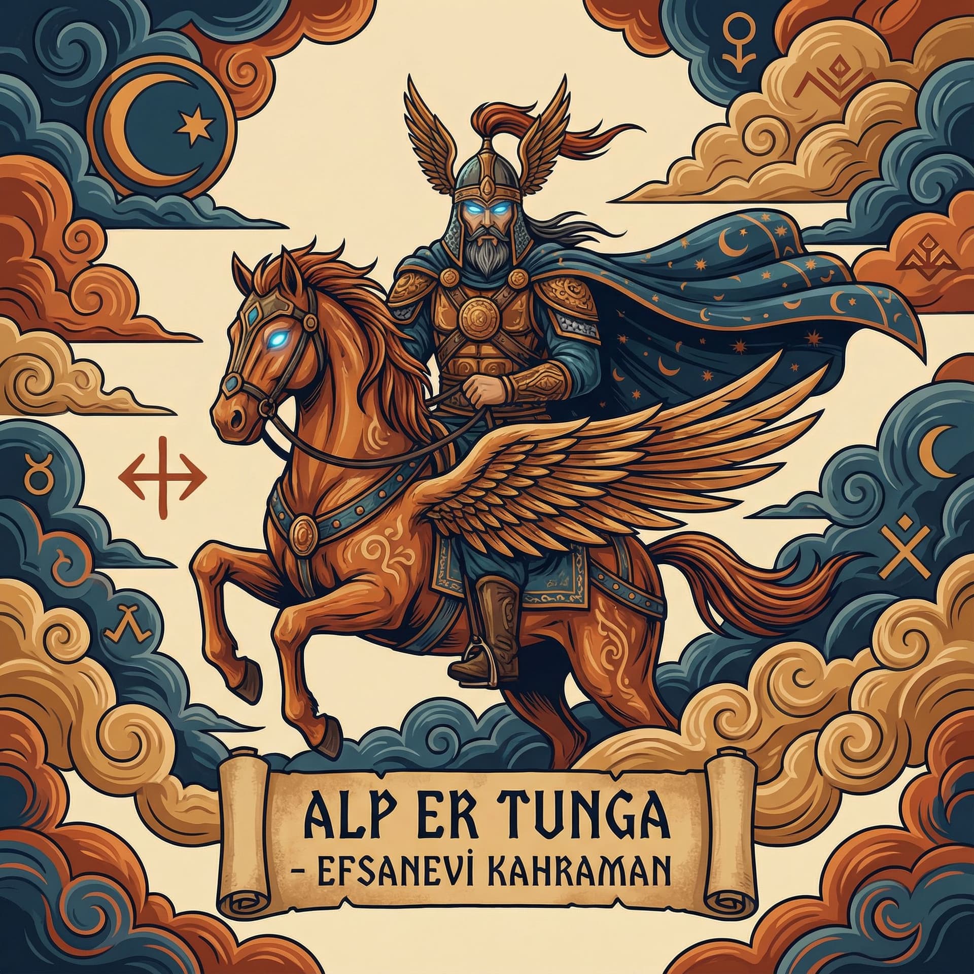AI generated: Can you draw the best character from Turkish mythology?