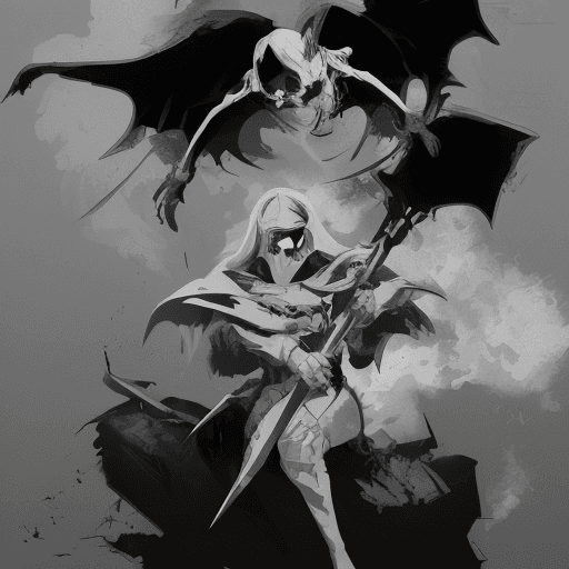 AI generated: sticker design graphic of a reaper, vector, digital screenprint