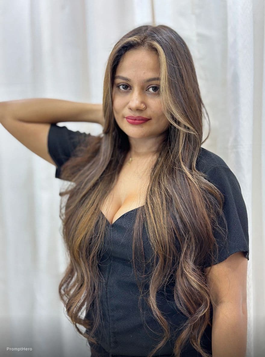 AI generated: More revealing shows cleavage in bikini set different poses 