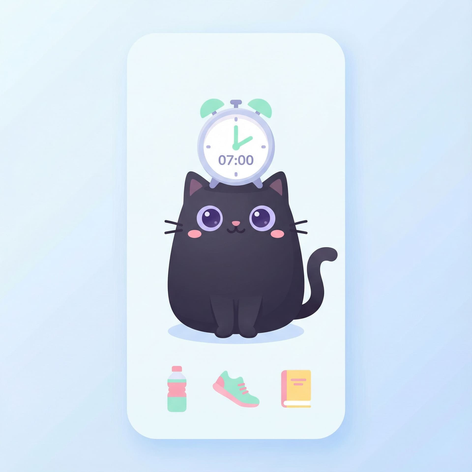 AI generated: Cute minimal vector illustration, onboarding illustration for habit tracker mobile app, soft pastel ...