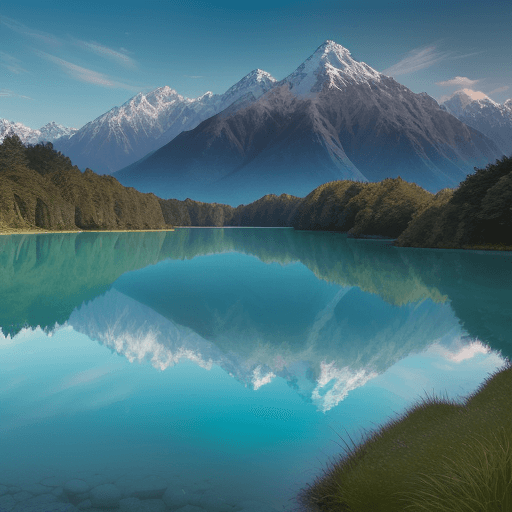 AI generated: "Discover the captivating allure of Lake Matheson in New Zealand, where nature's splendor unfolds in...
