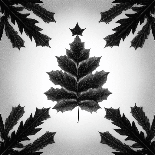 AI generated: Detailed christmas tree leaf, black and white, pinterest aesphetic, high detailed, high resolution, ...