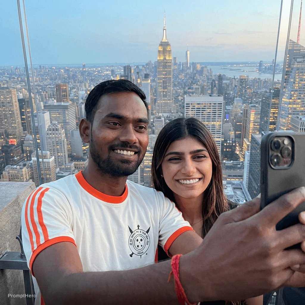 AI generated: Selfie with Mia Khalifa at New York 