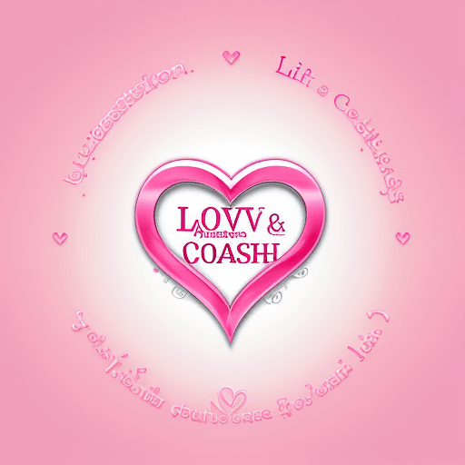 AI generated:  relationship and life coach logo ,pink color ,beautiful , godly , love sign, in text form, more det...