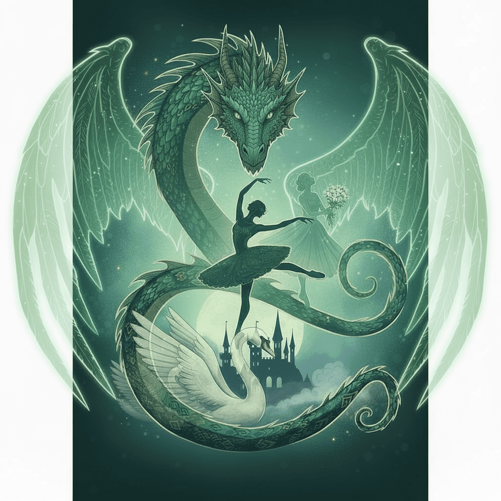 AI generated: turn the head of the dragon eyes on eyes, add transparent dragon wings on the background behind the ...