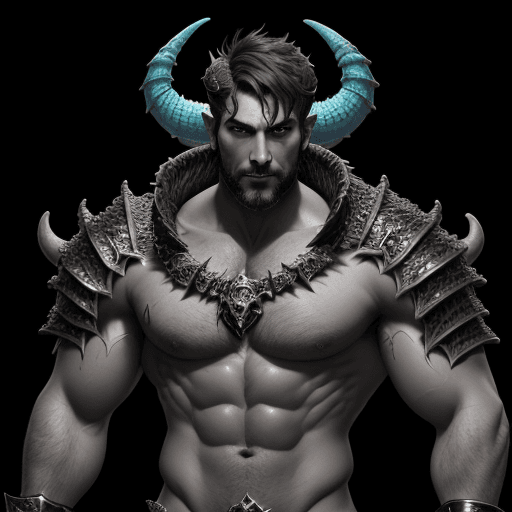 AI generated: A dark short hair male necromancer with scales, highly detailed, DND, Dragon summoner, dragon pet, n...