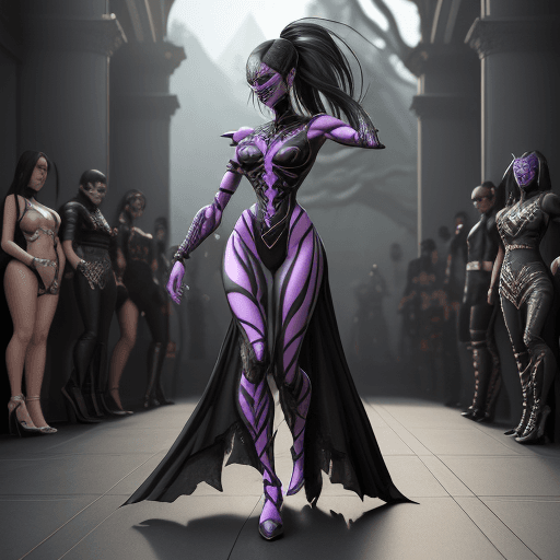 AI generated: Here’s the modified prompt in English:

“Mortal Kombat Mileena, insectoid, mystical, cubist influenc...