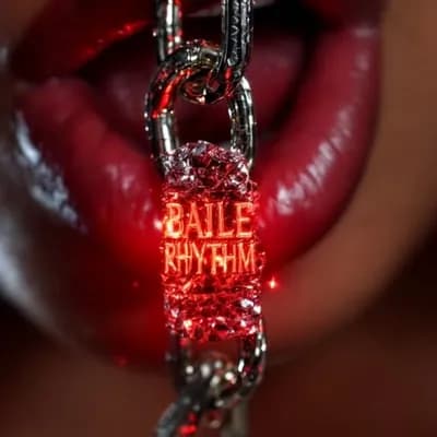 AI generated video: The diamond slowly moving like slowmotion, background many red particles flying, the mouth in backgr...