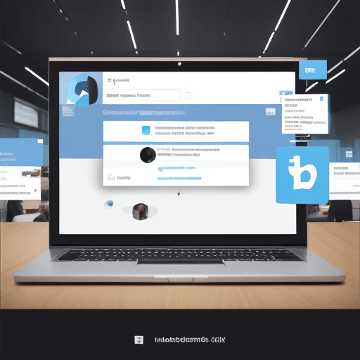 AI generated: {
  "prompt": "A visually dynamic image showcasing social media engagement. The background is a mode...
