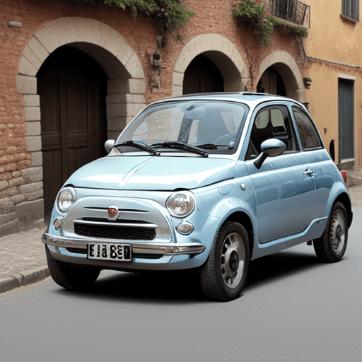 AI generated: Car fiat 500 in an old village
