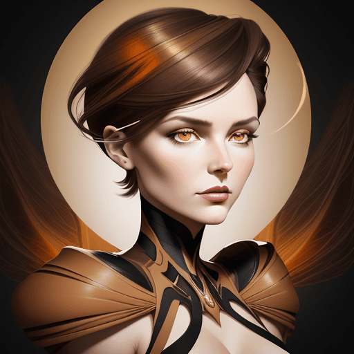 AI generated: an illustration of a woman with short brown hair, in the style of ingrid baars, j. scott campbell, d...