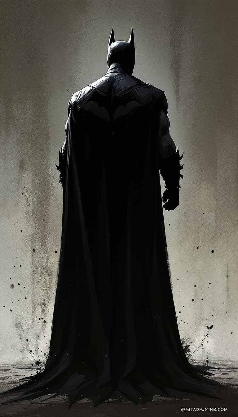 AI generated: digital painting of batman, comics art,, stylized, back view