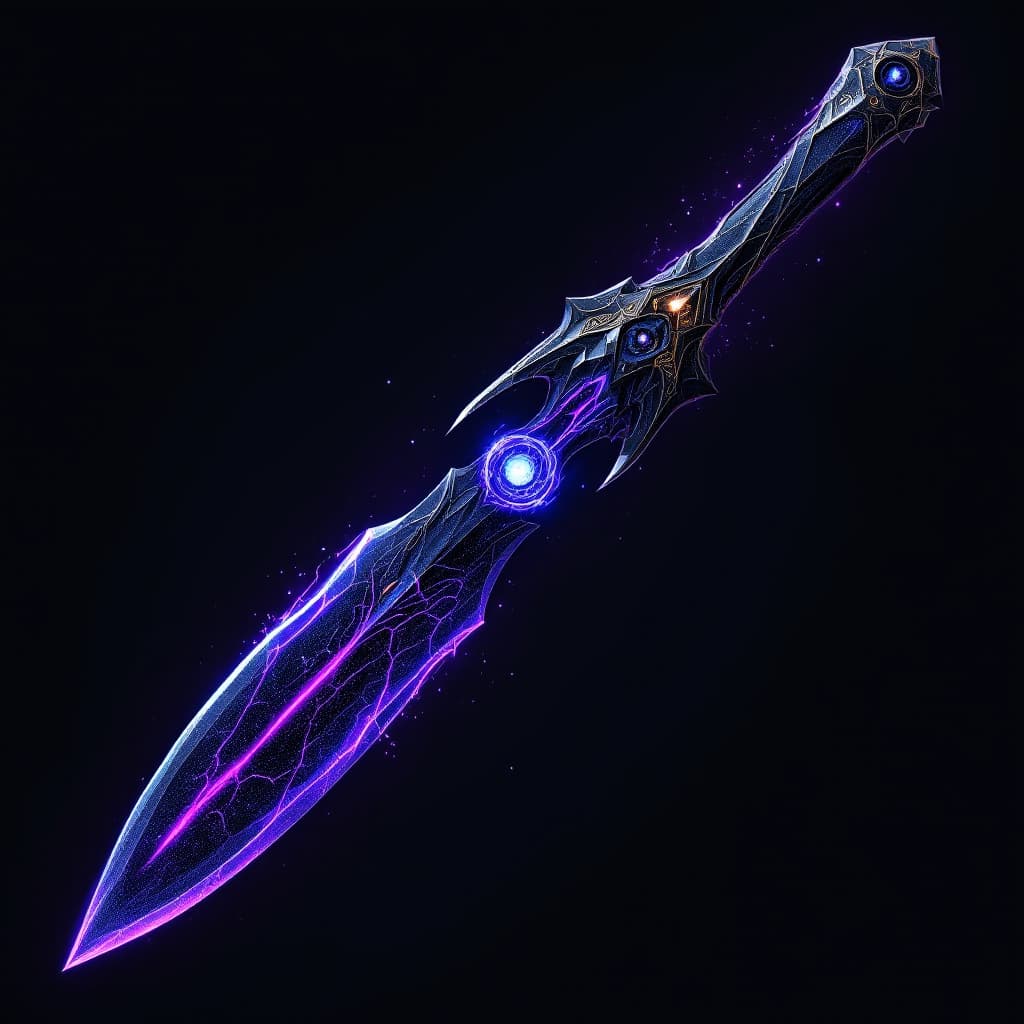 AI generated: A legendary weapon forged from the essence of the cosmos, wielding the power to control dark matter ...