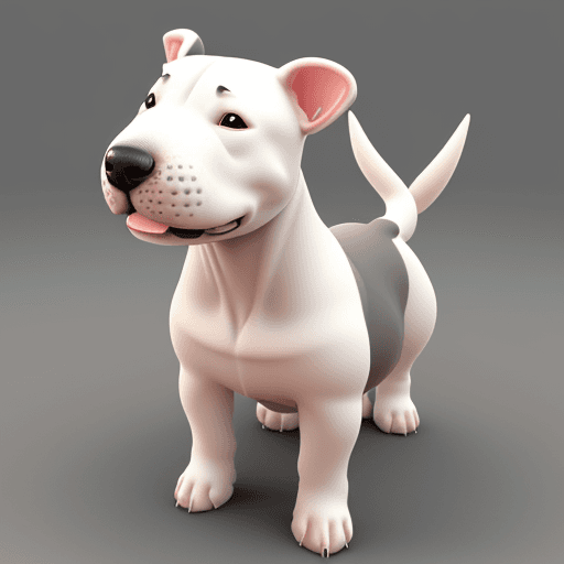AI generated: cute, chibi, bull terrier, 3d --ar 4:7 --v 5.2