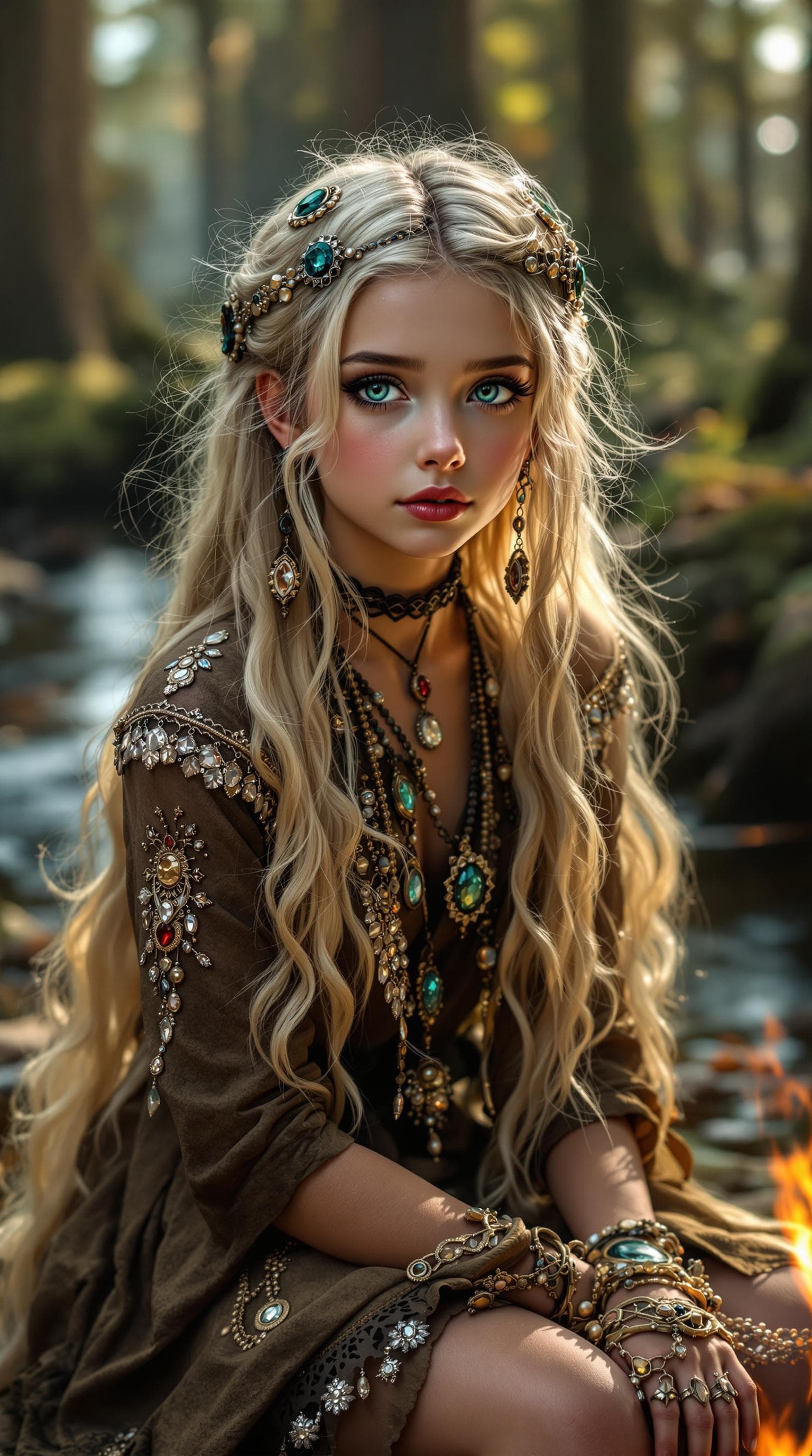 AI generated: a professional photo of a exceptionally of the most beautiful girl in the world, Transylvanian gypsy...