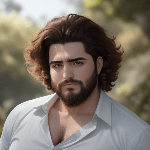 AI generated: Genera una imagen de un chico con cabello castaño y rulos definidos. Los rulos deben tener una forma...