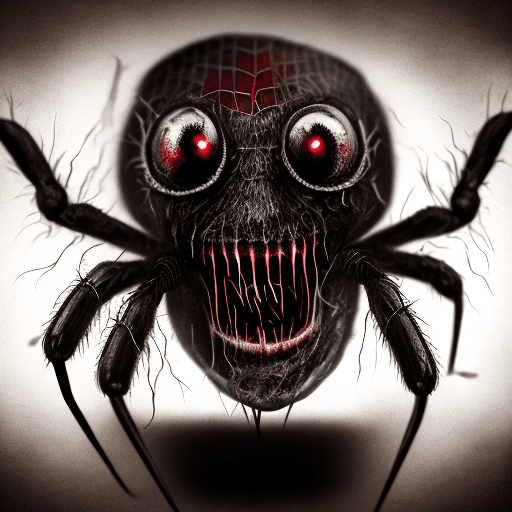AI generated: realistic creepy old spider, natural light, high detail skin, creepy setting, horror, open mouth wit...