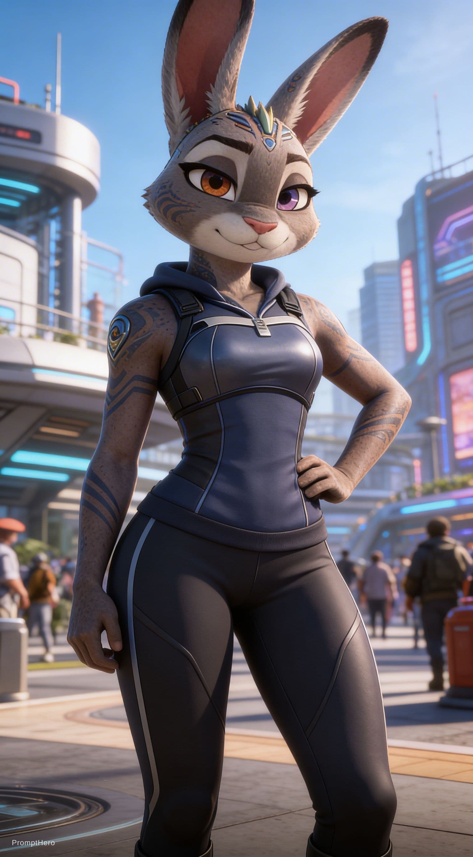AI generated: Be inspired and create from reference. Officer Judy Hopps is a TAGG, powerful, loving. From animal t...