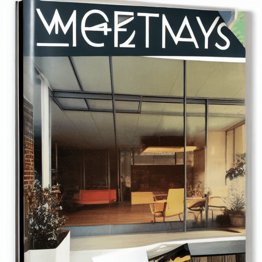 AI generated: Hyper realistic eye level exterior photo of a mid century modern heavy metal daylight, indirect ligh...