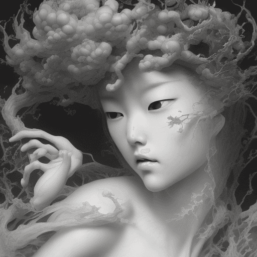 AI generated: china black brush painting, in the style of kazuki takamatsu, loose compositions, théodore géricault...