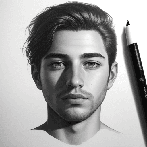 AI generated: hiperrealistic portrait, ink, Isaac Peral, portrait isolated on white background