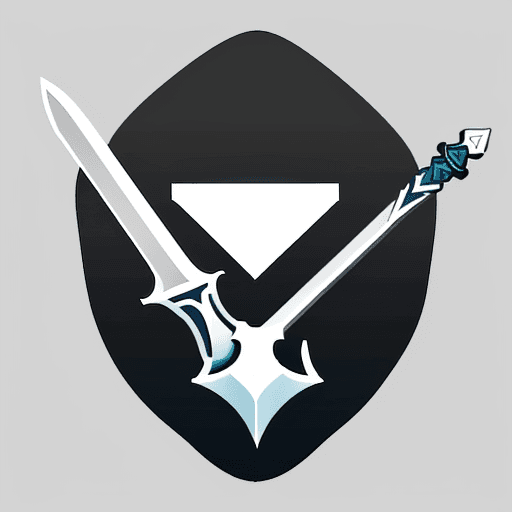 AI generated: minimal logo design for gaming youtube channel with sword, vector, without text, high quality 