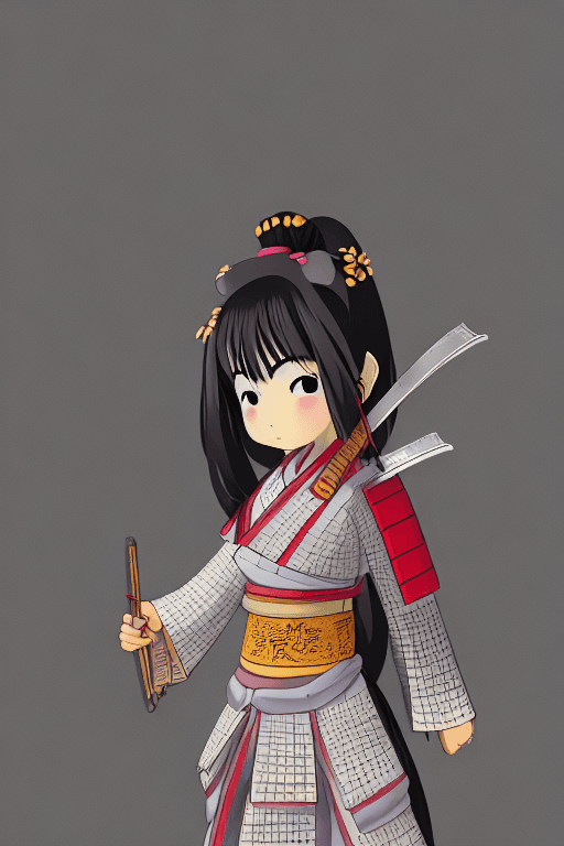 AI generated: samurai| a cute girl| yamada asaemon| cinematic| highly detailed| standing alone girl visual 