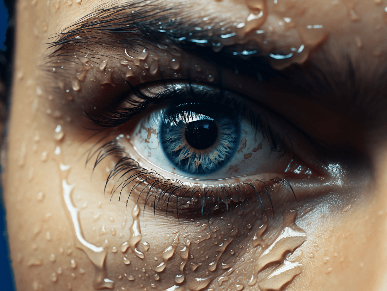 AI generated: human eye image hd wallpaper, in the style of cryengine, wet-on-wet blending, evocative environmenta...