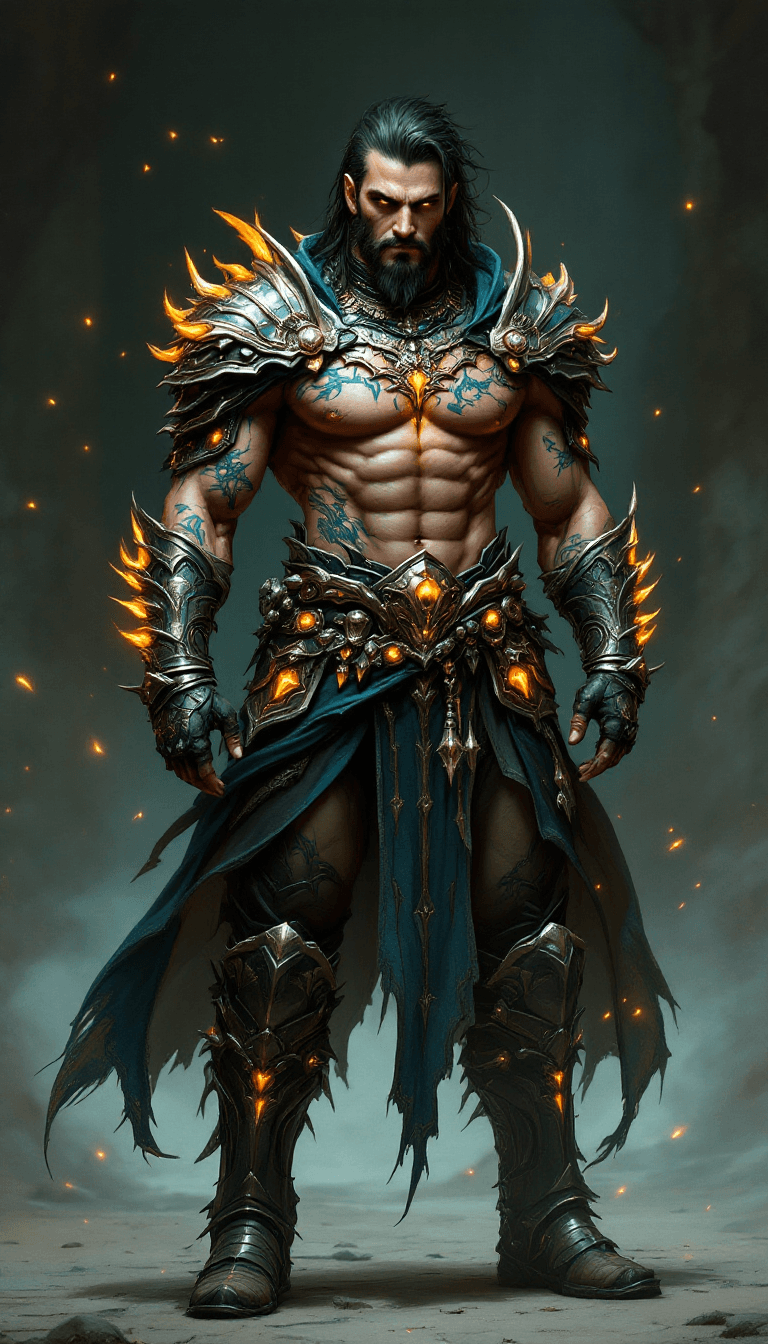 AI generated: final fantasy, male, warrior, fantasy big beautifull fantasy rpg armor with extrem many dettails and...