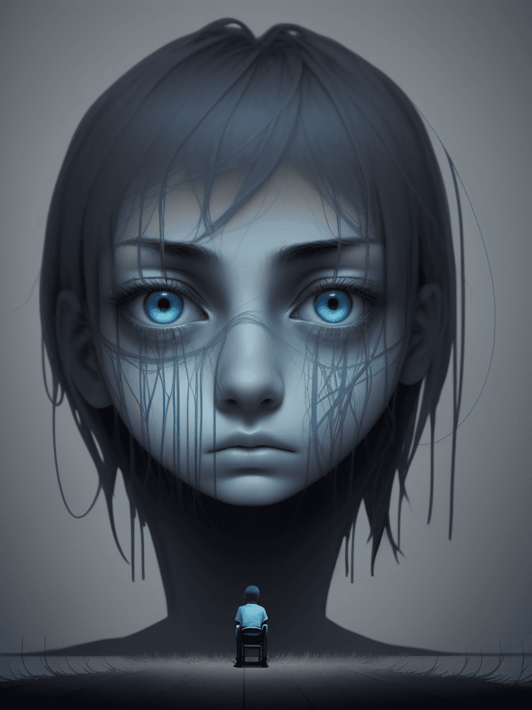 AI generated: "Create a book cover focused on the theme of adolescent anxiety. The cover should feature a lone tee...