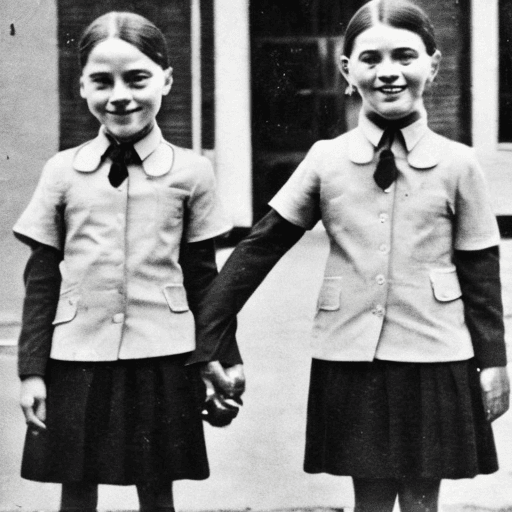 AI generated: two young students holding hands ((uniform)) [boarding school]

(deformed limbs: -1)