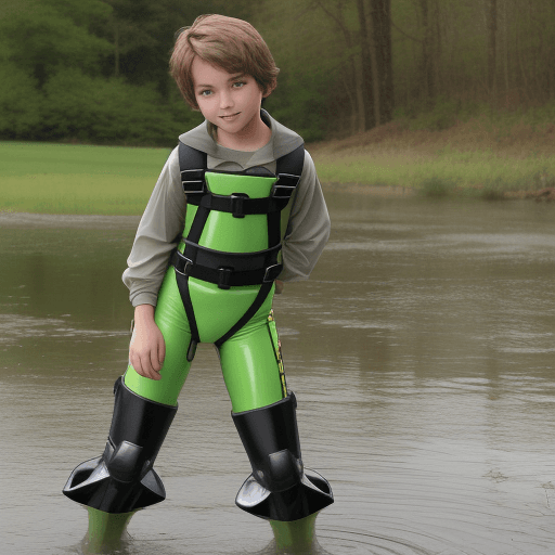 AI generated: Psexy preteen in full ruber and waders