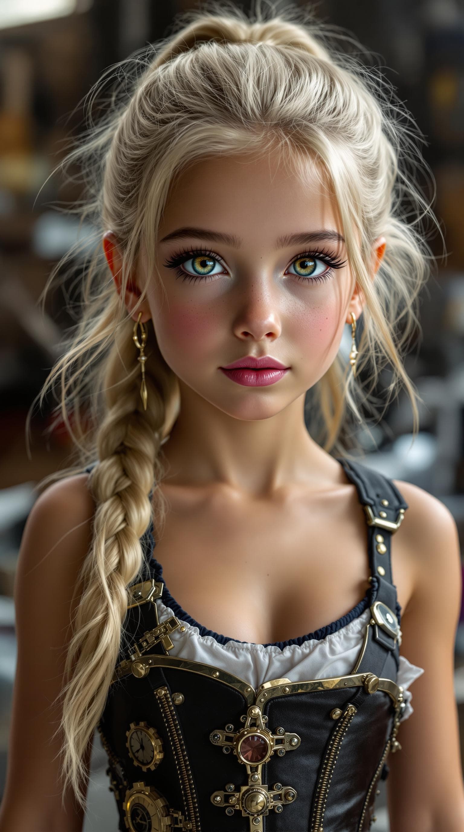 AI generated: a professional photo of a exceptionally beautiful girl in the world (age 7), (seven year old), highl...
