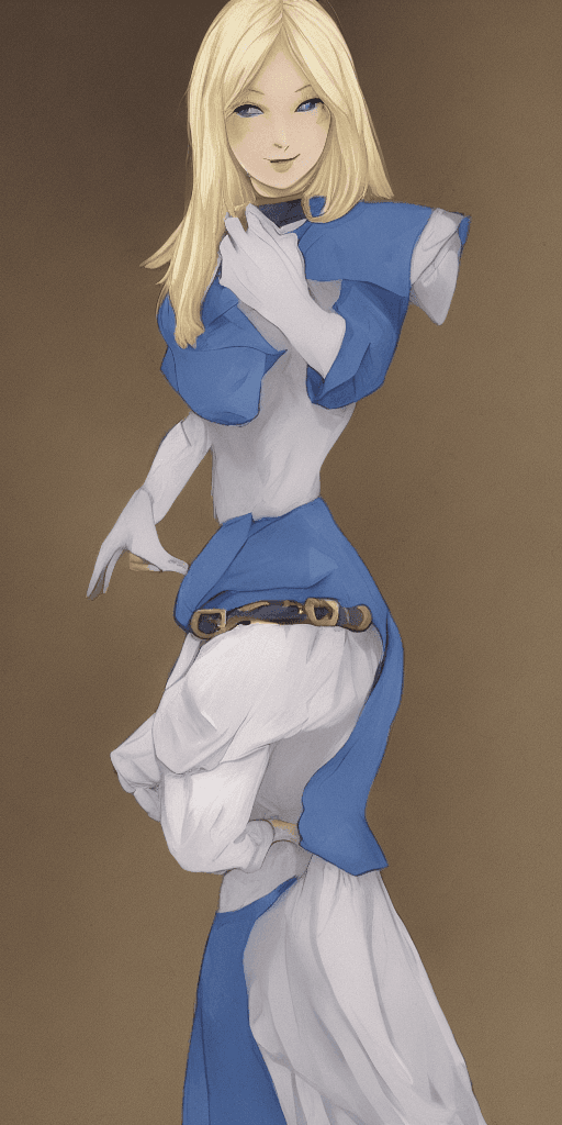 AI generated: blond girl with a blue eyes, (MODERN VICTORIAN ), (revealing clothes), perfect female anatomy,  prof...