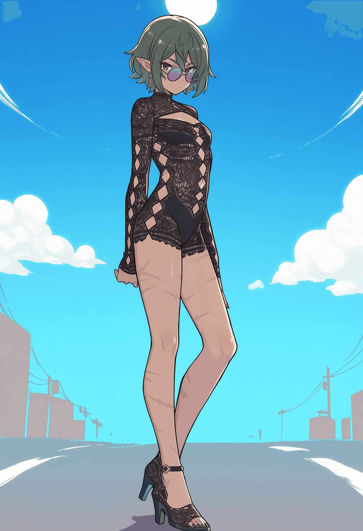 Black lace bodysuit - Image 1