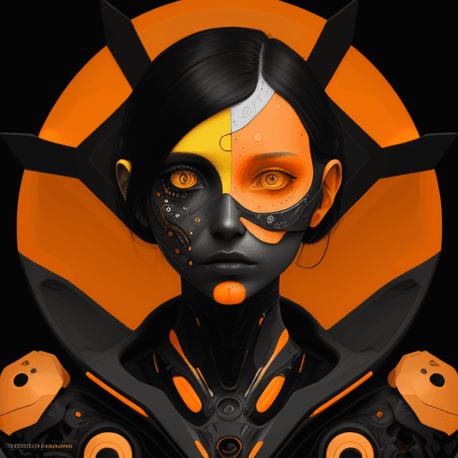 AI generated: artistic, collage, portrait, front, synthetic human, complexity with details, eye detailing, limited...