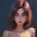 AI generated: ((solo)), (( <lora:ashvastyle:1.5>)), ashva, 1girl,  looking at viewer, girl, mature, makeup, painte...