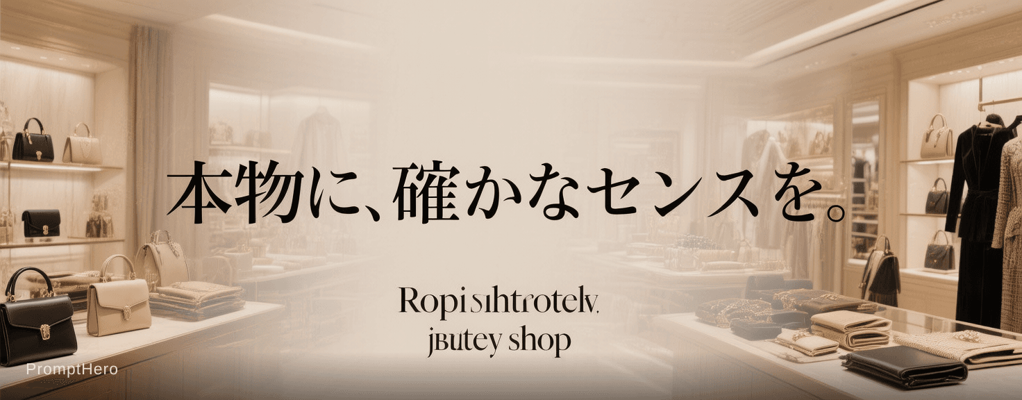 AI generated: Create a wide luxury banner (aspect ratio 4.5:1) for a high-end fashion select shop profile header.
...