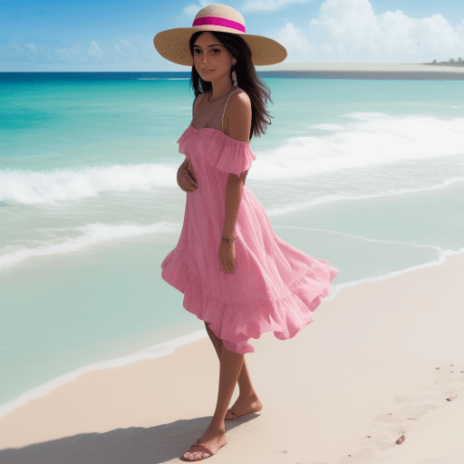 AI generated: rosa en la playa