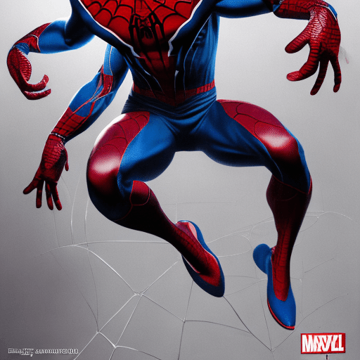 AI generated: Alex Ross Inspired, Marvel, Spider-Man, Black and Red, The torso and limbs are primarily covered in ...