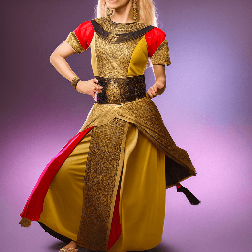 AI generated: Ultra high resolution photography of a medieval Middle Eastern Woman in a conservative dancing costu...